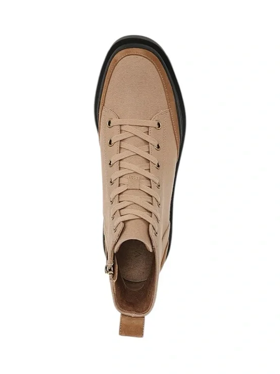 VIONIC Booties Mellie Combat NEW Comfort Waterproof Suede Canvas Camel Size 8.5 - Picture 6 of 9